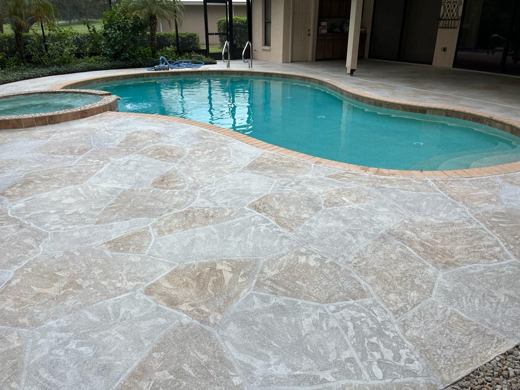 pool deck resurfacing example before & after