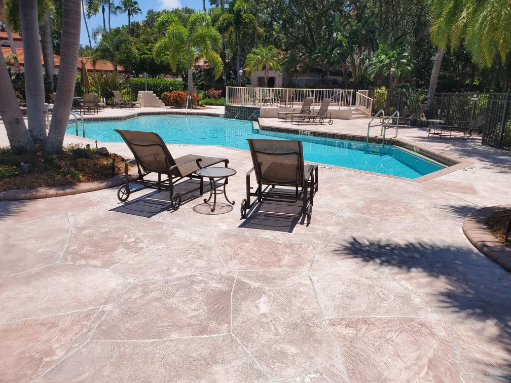 Condo pool deck resurfaced