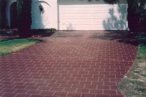 driveway with new decorate concrete resurfacing